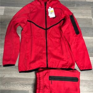 Nike Vibrant Red Tracksuit with Black Details
